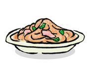 Pomodoro Spaghetti with Cured Ham & Rucola