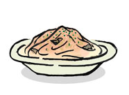 Salmon and Mushroom Spaghetti with Cream & Pomodoro Sauce