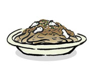 Mozzarella Cheese Spaghetti with Meat Sauce