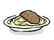 Pumpkin Cream Spaghetti with Meat Sauce