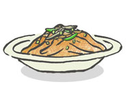 Szuchuan style Spaghetti with Hot Meat Sauce