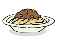 Spaghetti with Meat Sauce and Nuts