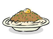 Spaghetti with Chicken Meat Sauce