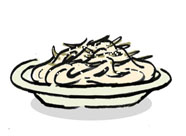 Spaghetti with Cheese & Burdock