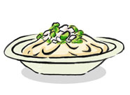 Spaghetti with Bream and Nanohana