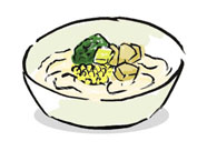 Miso Cream Soup with Spaghetti