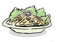 Spaghetti with Pork & Miso Sauce