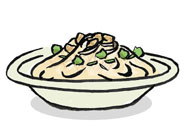 Foie gras Spaghetti with Wasabi & Soy Sauce