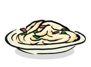 Watercress and Bacon Spaghetti