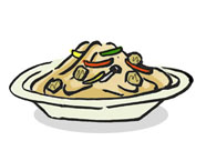 Thai style Spaghetti with Ethnic Sauce