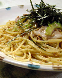 Spaghetti with Goya & Pork